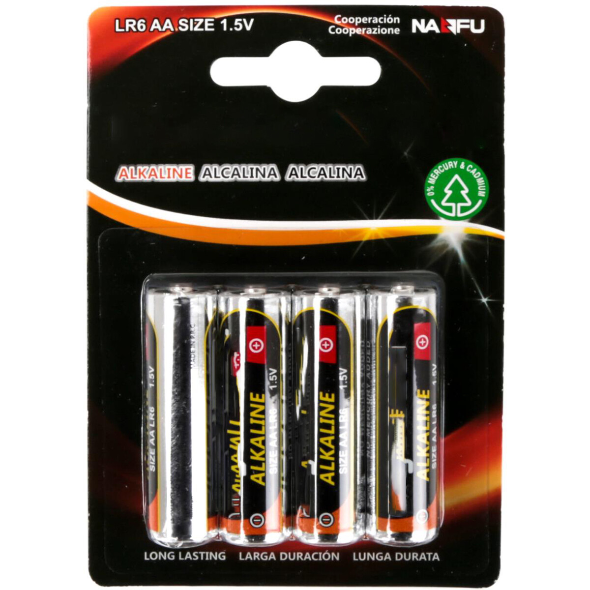 Batterij Aigi Baty AA-LR06 1.5V Alkaline Batterijen 4 Stuks