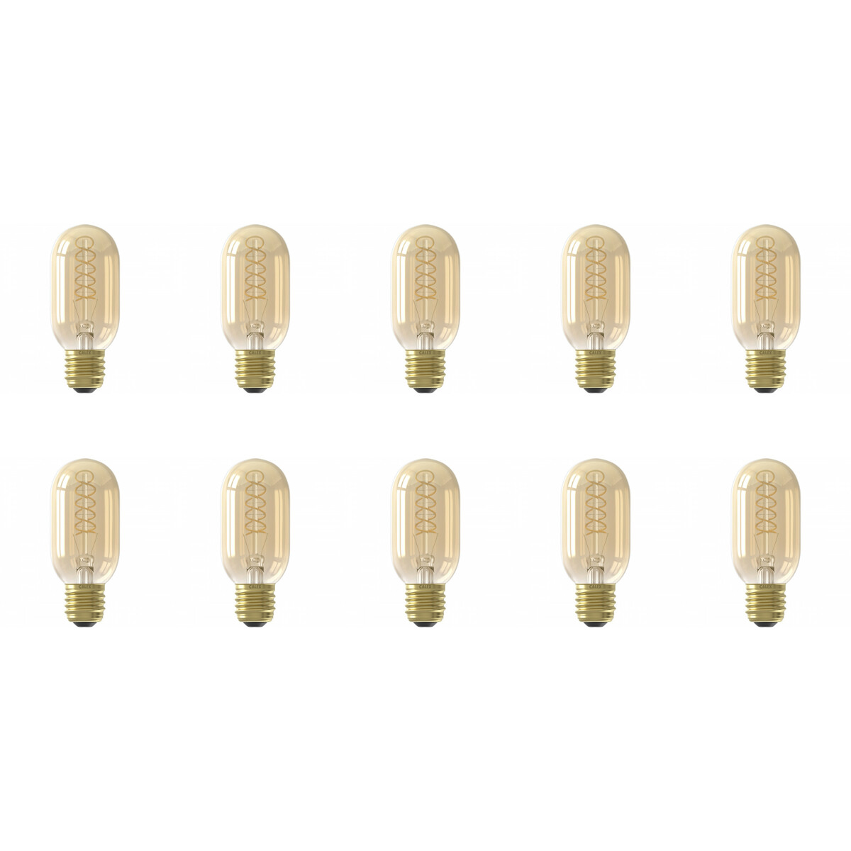 CALEX - LED Lamp 10 Pack - LED Buislamp - Filament - E27 Fitting - Dimbaar - 4W - Warm Wit 2100K - A