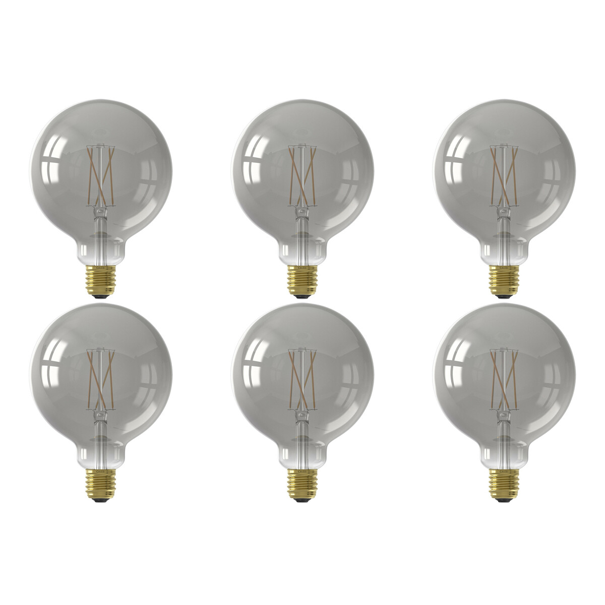 CALEX - LED Lamp 6 Pack - Globe - Smart LED G125 - E27 Fitting - Dimbaar - 7W - Aanpasbare Kleur CCT