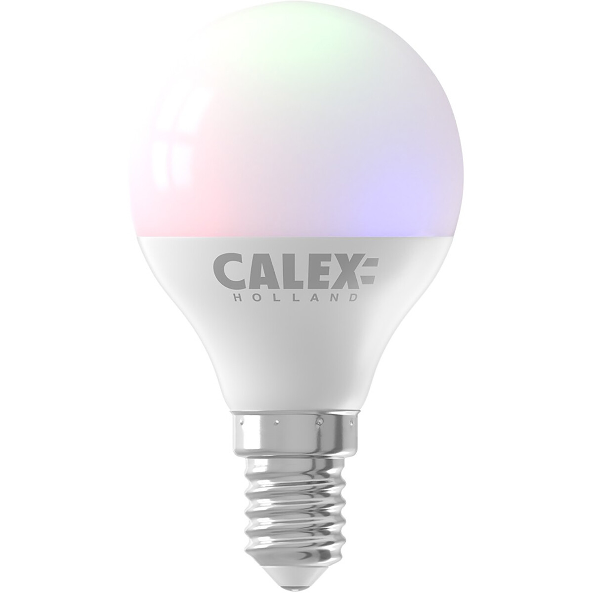 CALEX - LED Lamp - Smart Kogellamp - E14 Fitting - Dimbaar - 5W - Aanpasbare Kleur CCT - RGB - Mat Wit product afbeelding