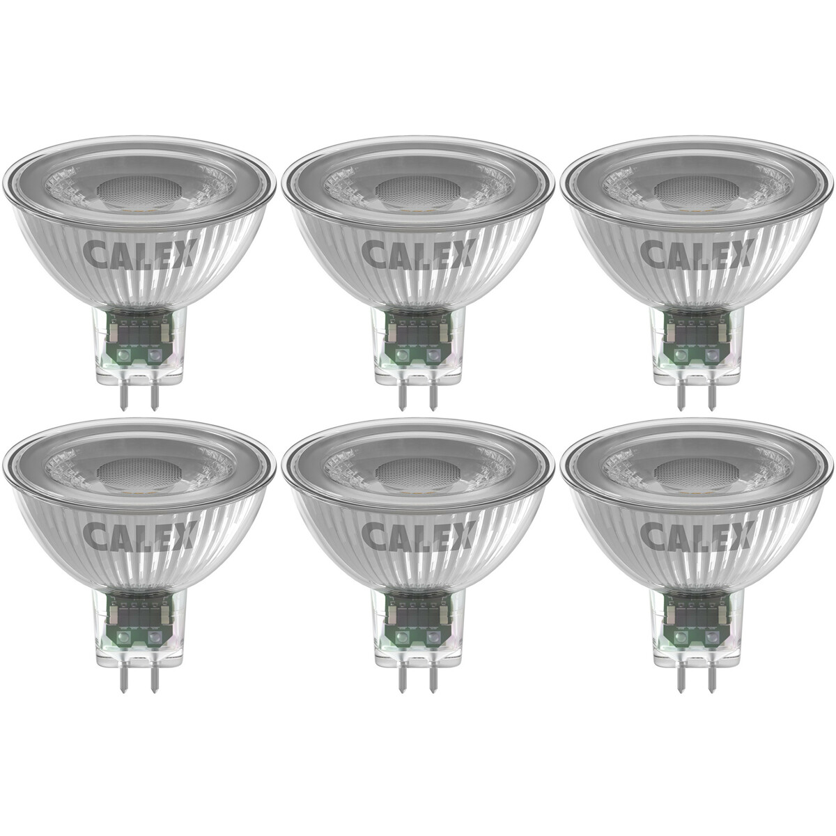 CALEX - LED Spot 6 Pack - Reflectorlamp - GU5.3 MR16 Fitting - 3W - Warm Wit 2800K - Wit
