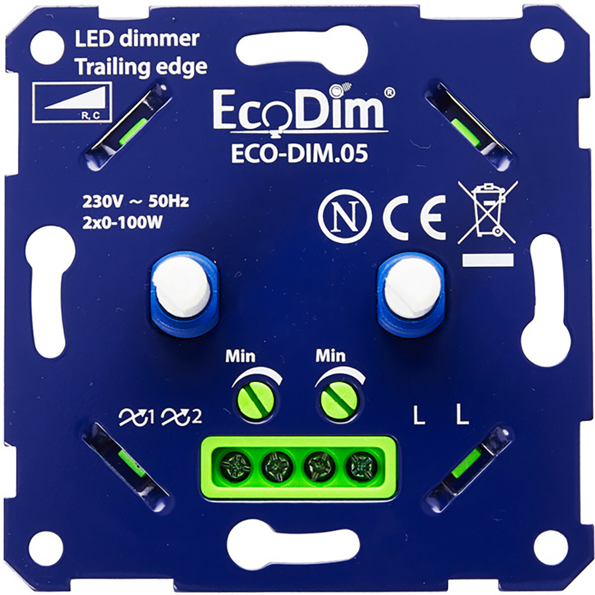 Zending Ongelofelijk Aardbei EcoDim - LED DUO Dimmer - ECO-DIM.05 - Fase Afsnijding RC - Dubbele  Inbouwdimmer - Dubbel Knop - 0-100W | BES LED
