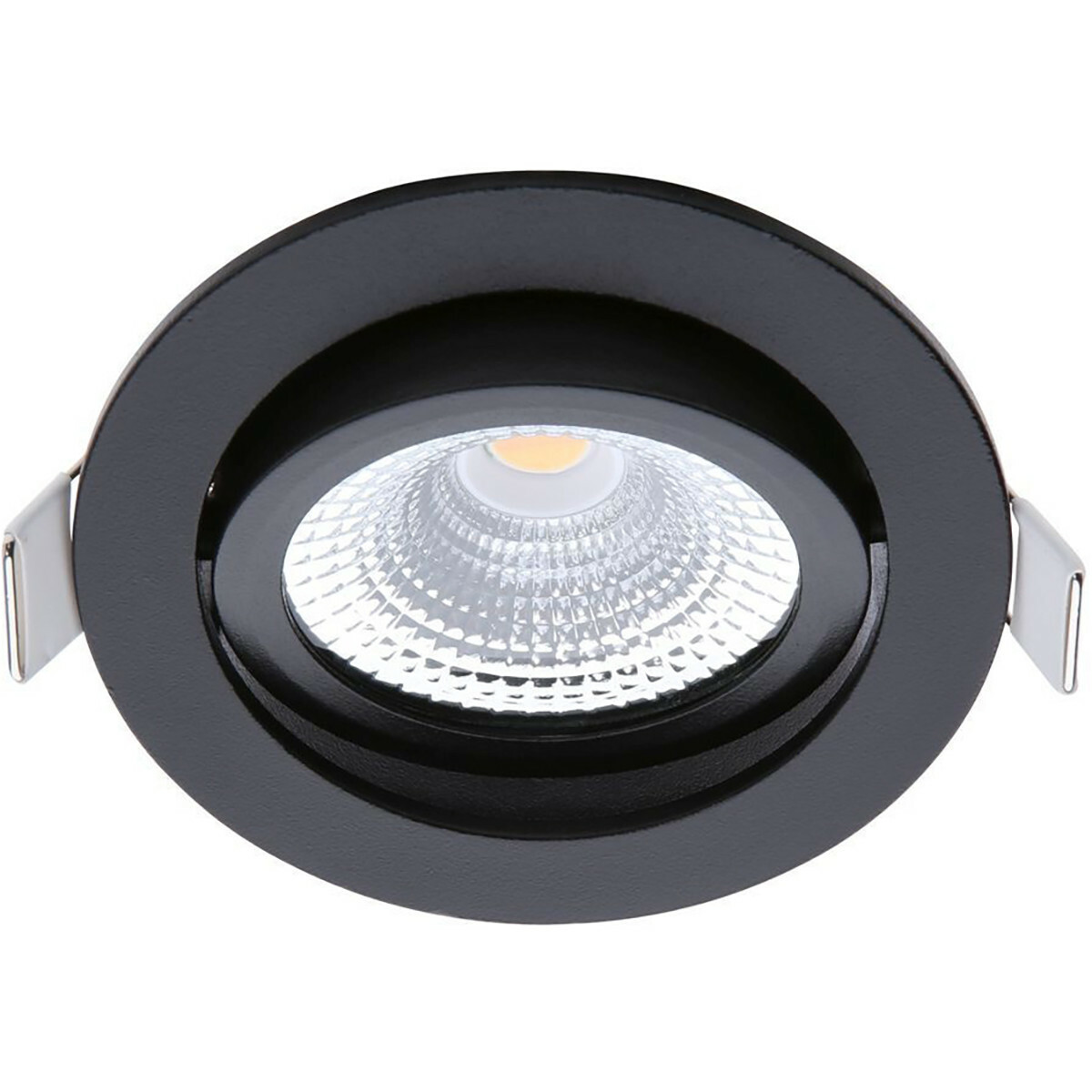 EcoDim - LED Spot - Inbouwspot - ED-10029 - 5W - Waterdicht IP54 - Dimbaar - Warm Wit 2700K - Mat Zwart - Aluminium - Rond - Kantelbaar BES LED