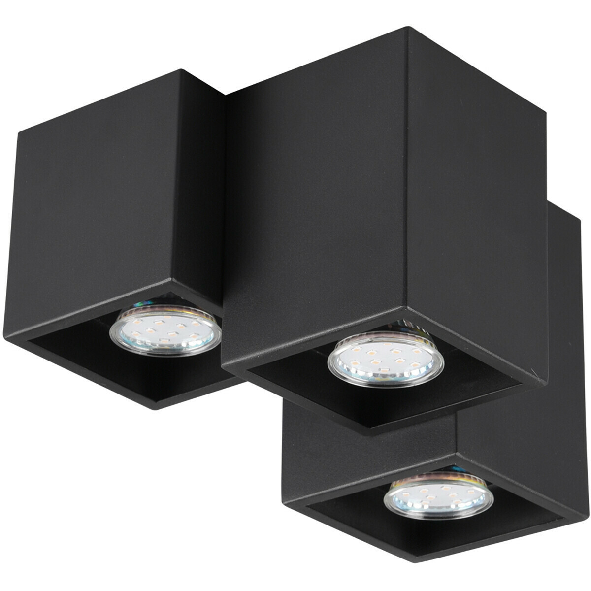 huilen fluiten zone LED Plafondlamp - Plafondverlichting - Trion Ferry - GU10 Fitting -  3-lichts - Rechthoek - Mat Zwart - Aluminium | BES LED