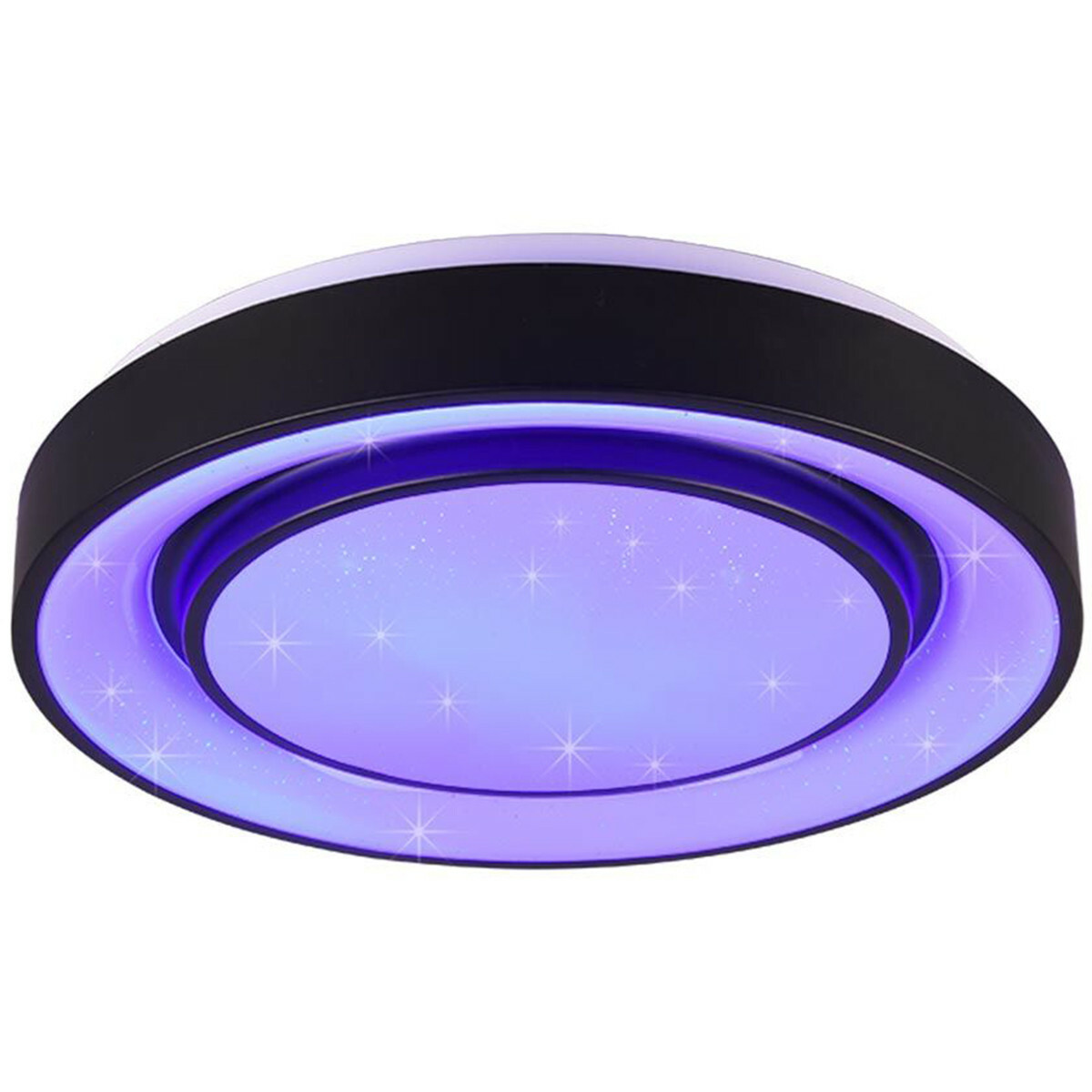 helper Kloppen Aandringen LED Plafondlamp WiZ - Smart LED - Plafondverlichting - Trion Monan - 20W -  Aanpasbare Kleur - RGBW - Dimbaar - Rond - Mat Zwart - Aluminium | BES LED