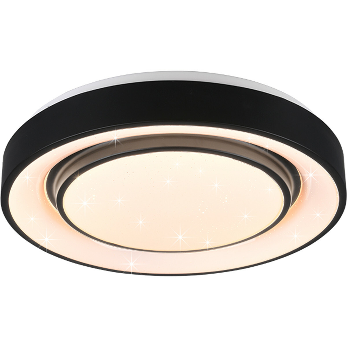 helper Kloppen Aandringen LED Plafondlamp WiZ - Smart LED - Plafondverlichting - Trion Monan - 20W -  Aanpasbare Kleur - RGBW - Dimbaar - Rond - Mat Zwart - Aluminium | BES LED