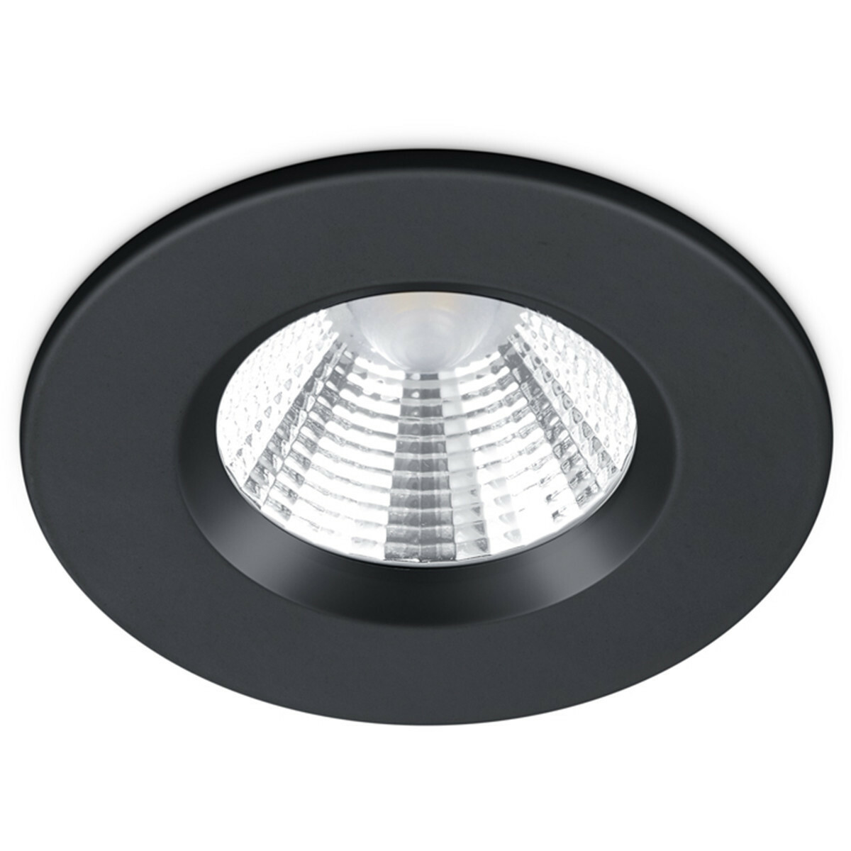 Metropolitan segment Subjectief LED Spot - Inbouwspot - Trion Zagrona - 5W - Waterdicht IP65 - Dimbaar -  Warm Wit 3000K - Mat Zwart - Aluminium - Rond | BES LED