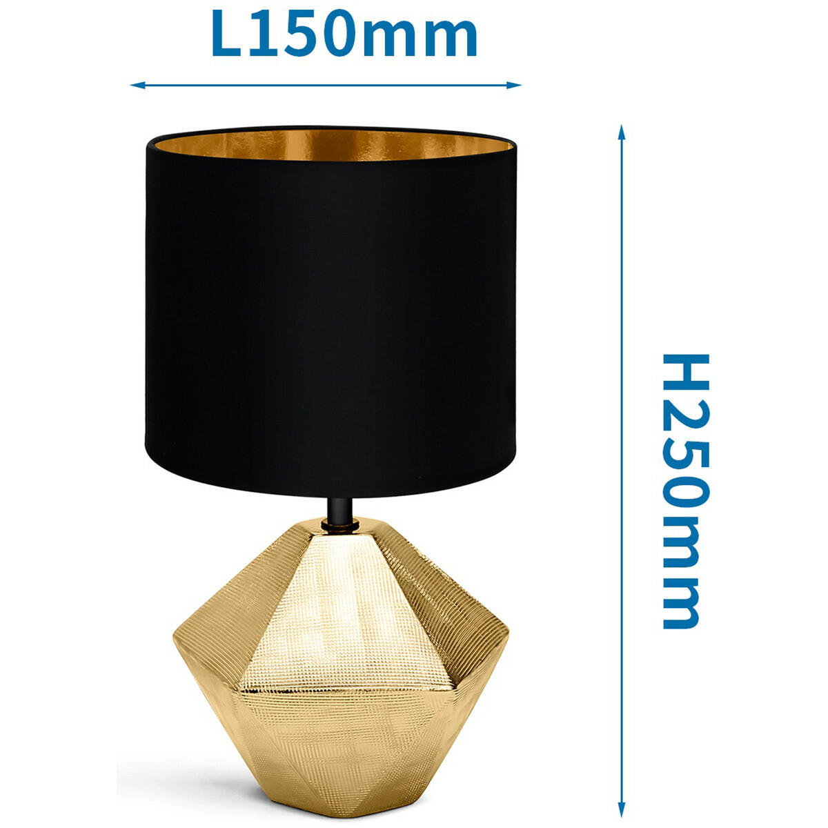 produceren prins Jaarlijks LED Tafellamp - Tafelverlichting - Aigi Uynimo - E14 Fitting - Rond - Mat  Zwart/Goud - Keramiek | BES LED