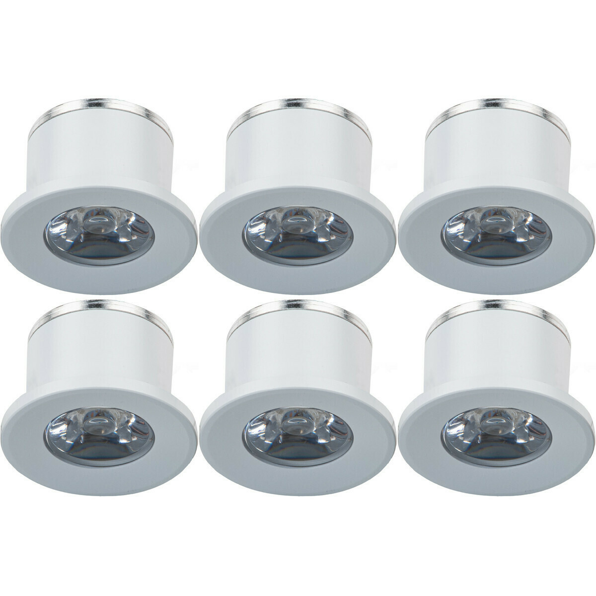 Voordeelpak LED Veranda Spot Verlichting 6 Pack - 1W - Warm Wit 3000K - Inbouw Dimbaar - Rond - Mat Wit - Aluminium - Ø31mm | BES LED