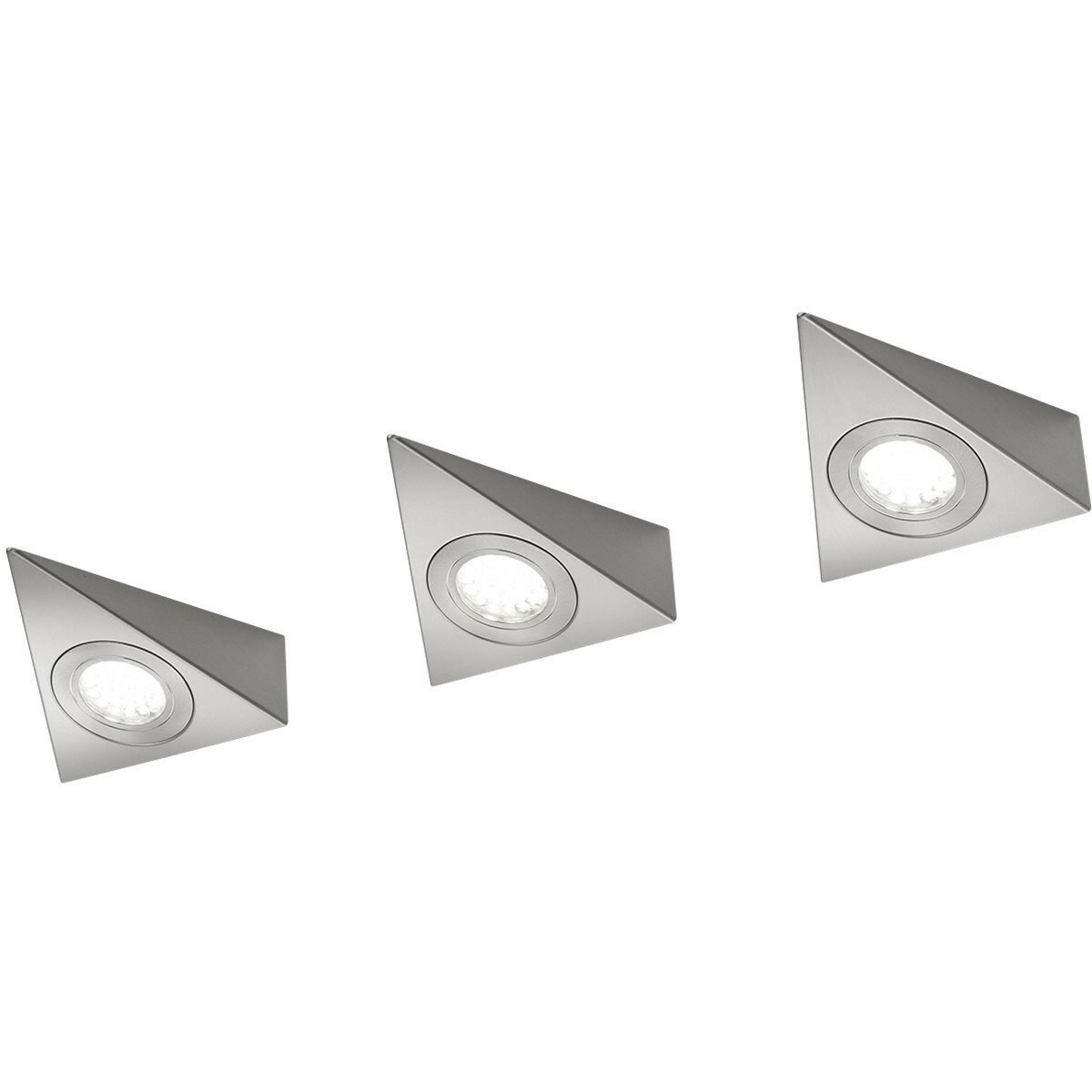 LED - Trion Ecoli - 9W - 3-lichts - Warm Wit 3000K - Driehoek - Mat Nikkel - Aluminium | BES LED