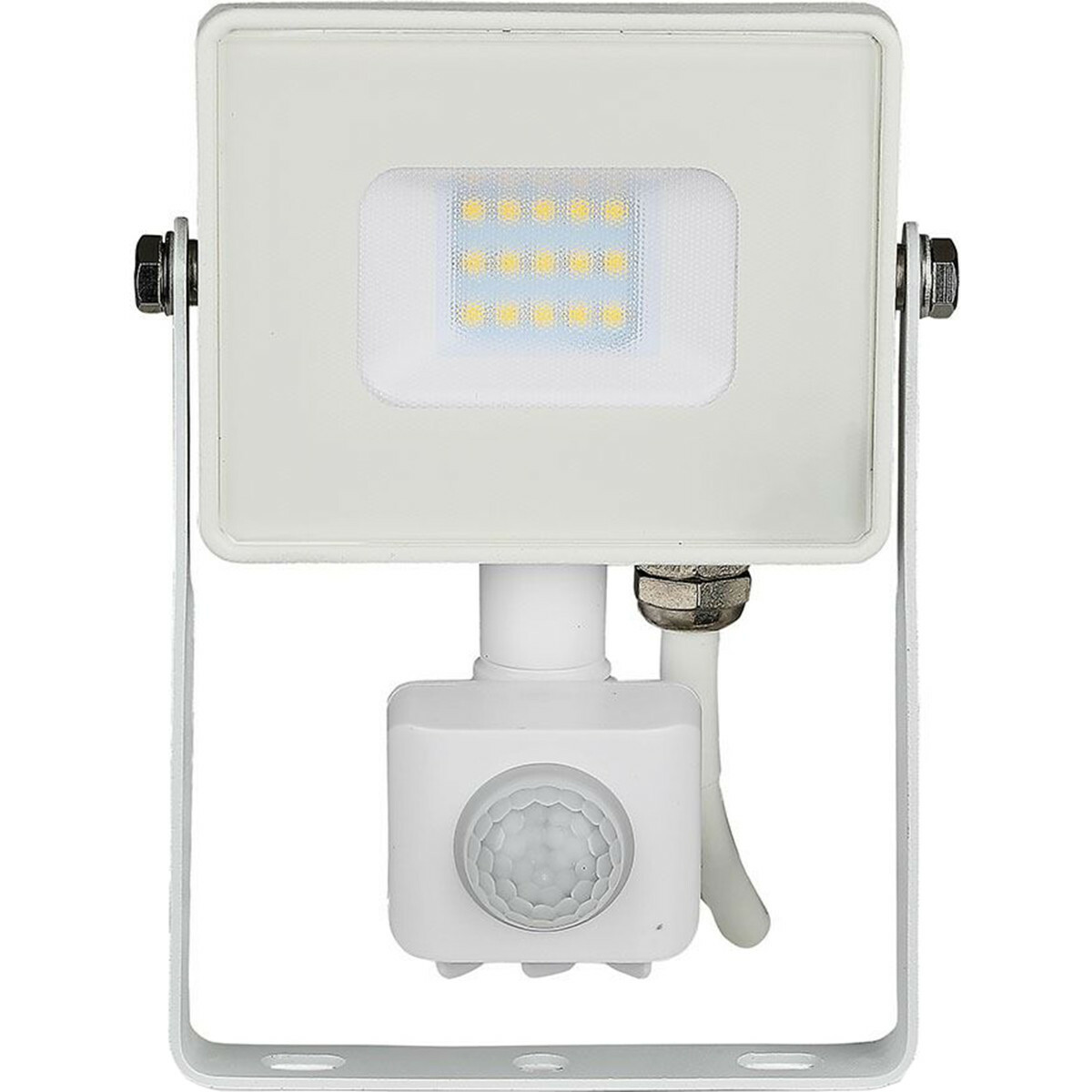 LED Bouwlamp Watt met Sensor - LED Schijnwerper - Viron Dana - Warm Wit 3000K - Mat Wit - Aluminium - SAMSUNG LEDs | BES LED