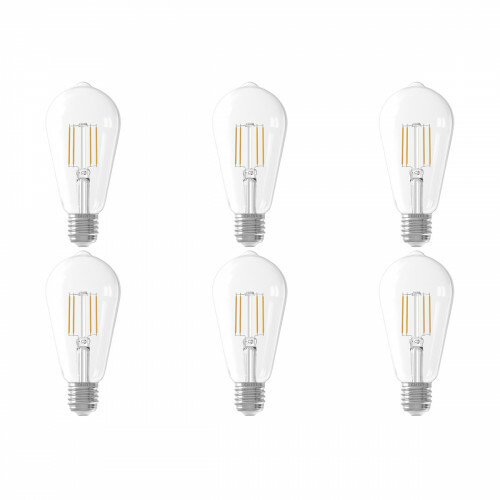 CALEX - LED Lamp 6 Pack - Filament ST64 - E27 Fitting - 6W - Warm Wit 2700K - Transparant Helder