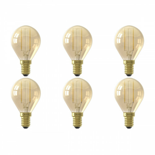 CALEX - LED Lamp 6 Pack - Kogellamp P45 - E14 Fitting - 2W - Warm Wit 2100K - Goud