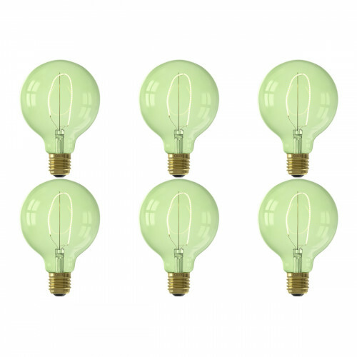 CALEX - LED Lamp 6 Pack - Nora Emerald G95 - E27 Fitting - Dimbaar - 4W - Warm Wit 2200K - Groen