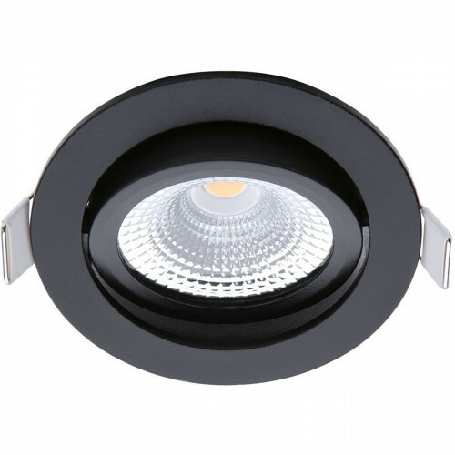 EcoDim - LED Spot - Inbouwspot ED-10029 - 5W - Waterdicht IP54 - Dimbaar - Warm 2700K Mat Zwart - - Rond - Kantelbaar | BES LED