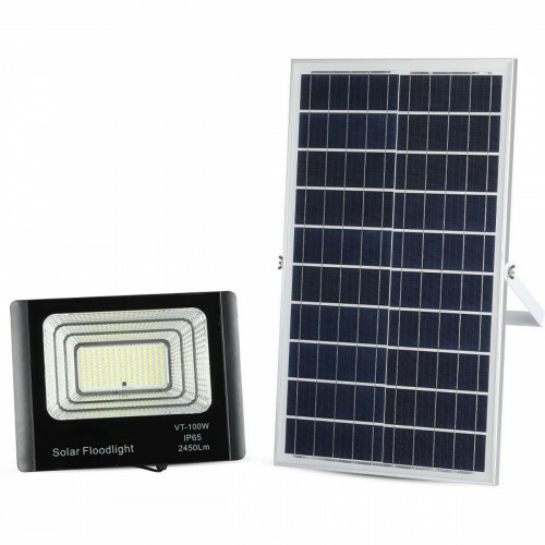 LED Bouwlamp - Viron Solin - 35 Watt met Zonne-Energie Incl. Afstandsbediening - LED Schijnwerper - Natuurlijk Wit 4000K - Waterdicht IP65