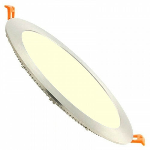 LED Downlight Slim - Facto - Inbouw Rond 20W - Warm Wit 3000K - RVS - Ø223mm