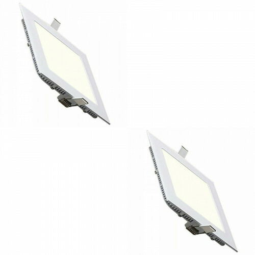 LED Downlight Slim 2 Pack - Inbouw Vierkant 3W - Natuurlijk Wit 4200K - Mat Wit Aluminium - 89mm