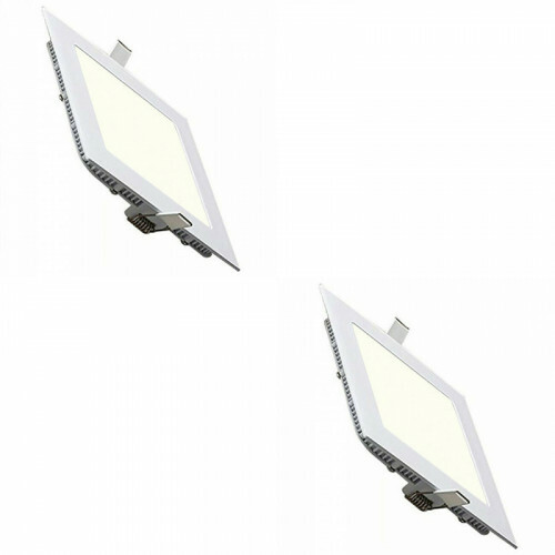 LED Downlight Slim 2 Pack - Inbouw Vierkant 9W - Natuurlijk Wit 4200K - Mat Wit Aluminium - 146mm