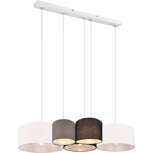 LED Hanglamp - Hangverlichting - Trion Hotia - E27 Fitting - 5-lichts - Rond - Meerkleurig - Textiel
