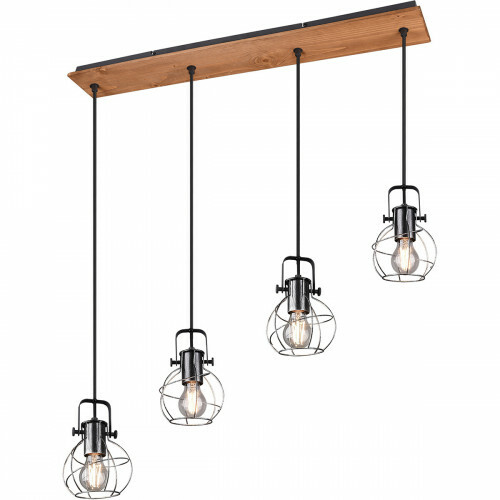 LED Hanglamp - Hangverlichting - Trion Madrid - E27 Fitting - Rechthoek - Mat Zilver - Aluminium