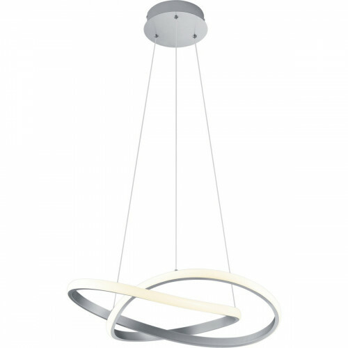 LED Hanglamp - Hangverlichting - Trion Corcy - 27.5W - Warm Wit 3000K - Dimbaar - Rond - Mat Nikkel - Aluminium