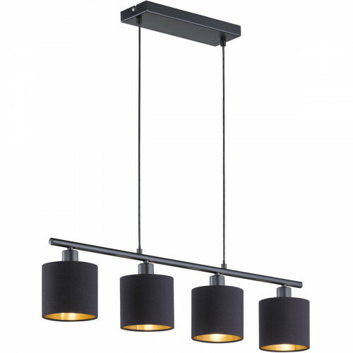 LED Hanglamp - Trion Torry - E14 Fitting - Rechthoek - Mat Zwart - Aluminium