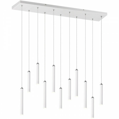 LED Hanglamp - Trion Tular - 22W - Warm Wit 3000K - Dimbaar - Rechthoek - Mat Wit - Aluminium