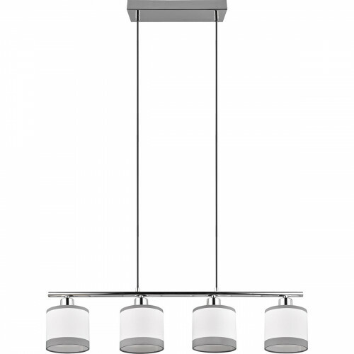 LED Hanglamp - Trion Vamos - E14 Fitting - 4-lichts - Rechthoek - Chroom - Metaal