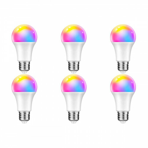 LED Lamp 6 Pack - Facto - Smart LED - Wifi LED - Slimme LED - 10W - E27 Fitting - RGB+CCT - Aanpasbare Kleur - Dimbaar - Afstandsbediening
