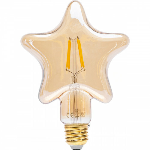 LED Lamp - Aigi Glow Star - E27 Fitting - 4W - Warm Wit 1800K - Amber