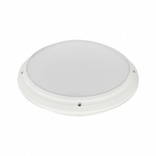 LED Plafondlamp - Badkamerlamp - Opbouw Rond - Waterdicht IP65 - E27 - Mat Wit Kunststof - Ø275mm