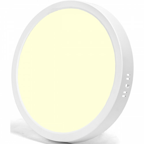 LED Paneel - Downlight - Aigi - Warm Wit 3000K - 24W - Ø30 - Opbouw - Rond - Wit - Flikkervrij