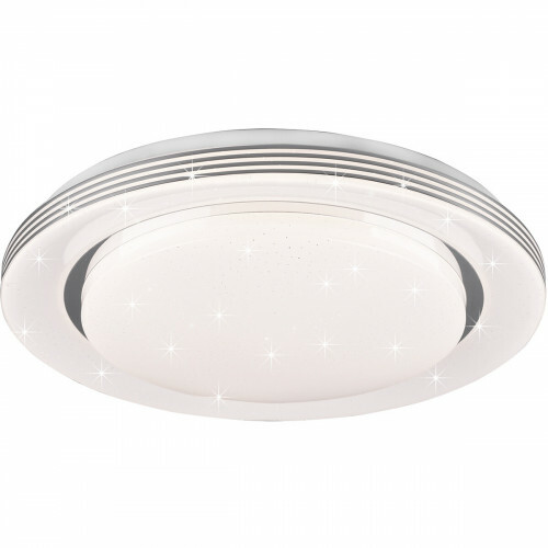 LED Plafondlamp - Plafondverlichting - Trion Atras - 18W - Aanpasbare Kleur - Afstandsbediening - Dimbaar - Sterlicht - Rond - Mat Wit - Kunststof