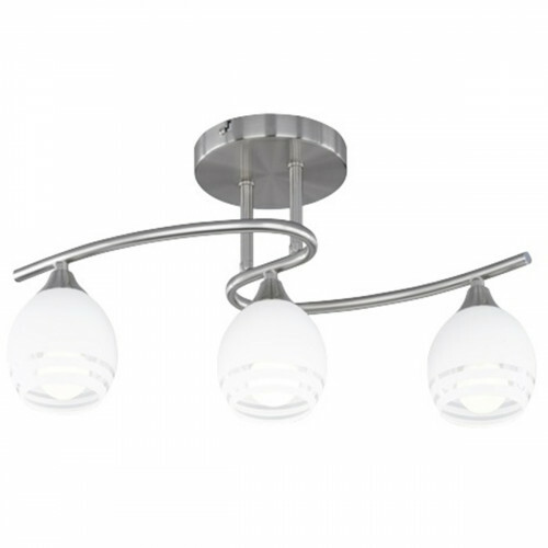 LED Plafondlamp - Plafondverlichting - Trion Covino - E14 Fitting - 3-lichts - Rond - Mat Nikkel - Aluminium
