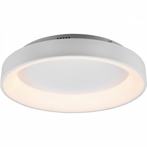 LED Plafondlamp - Plafondverlichting - Trion Gurano - 48W - Aanpasbare Kleur - Afstandsbediening - Dimbaar - Rond - Mat Wit - Aluminium