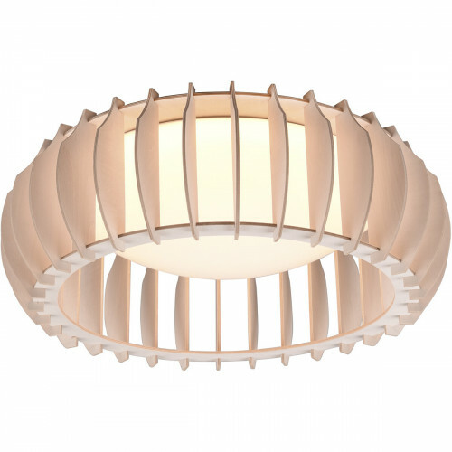 LED Plafondlamp - Plafondverlichting - Trion Manto - 16.5W - Warm Wit 3000K - Dimbaar - Rond - Houtkleur - Kunststof