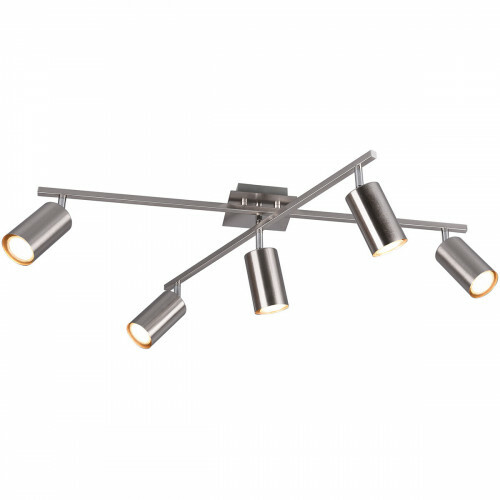 LED Plafondspot - Trion Mary - GU10 Fitting - 5-lichts - Rechthoek - Mat Nikkel - Aluminium