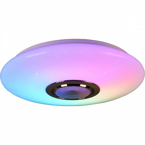 Kaarsen parfum Samenwerking LED Plafondlamp - Plafondverlichting - Trion Minan - 15.5W - RGBW - Dimbaar  - Aanpasbare Kleur - Afstandsbediening - Bluetooth Speaker - Sterlicht -  Rond - Mat Wit - Kunststof | BES LED