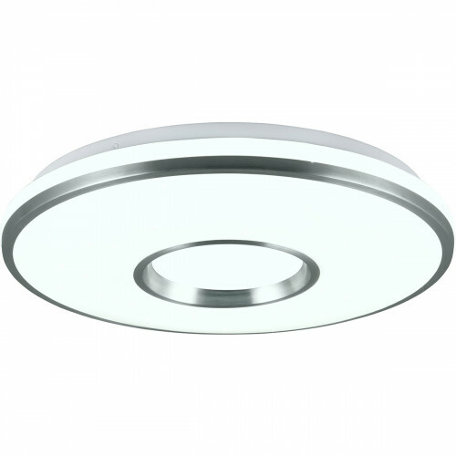 LED Plafondlamp - Plafondverlichting - Trion Reli - 21W - Aanpasbare Kleur - RGB - Afstandsbediening - Dimbaar - Sterlicht - Rond - Geborsteld Aluminium - Kunststof