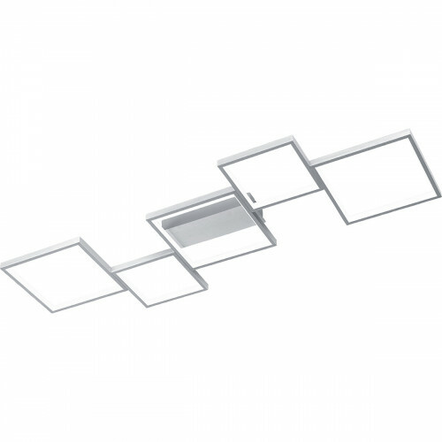 LED Plafondlamp - Plafondverlichting - Trion Soranto - 34W - Warm Wit 3000K - Dimbaar - Rechthoek - Mat Grijs - Aluminium