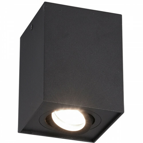 LED Plafondspot - Trion Bisqy - GU10 Fitting - 1-lichts - Vierkant - Mat Zwart - Aluminium