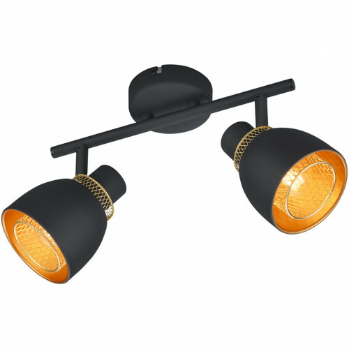 LED Plafondspot - Trion Blado - E14 Fitting - 2-lichts - Rechthoek - Mat Zwart - Metaal
