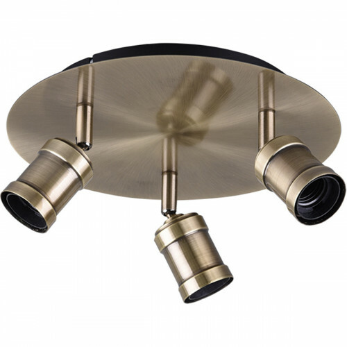 LED Plafondspot - Trion Korli - E27 Fitting - 3-lichts - Rond - Mat Brons - Aluminium