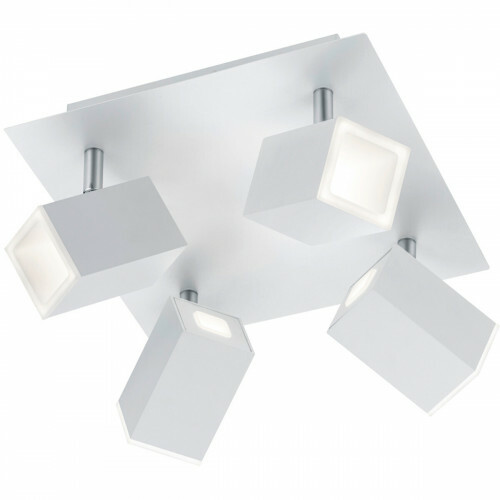 LED Plafondspot - Trion Laginos - 24W - Warm Wit 3000K - Dimbaar - Vierkant - Mat Wit - Aluminium