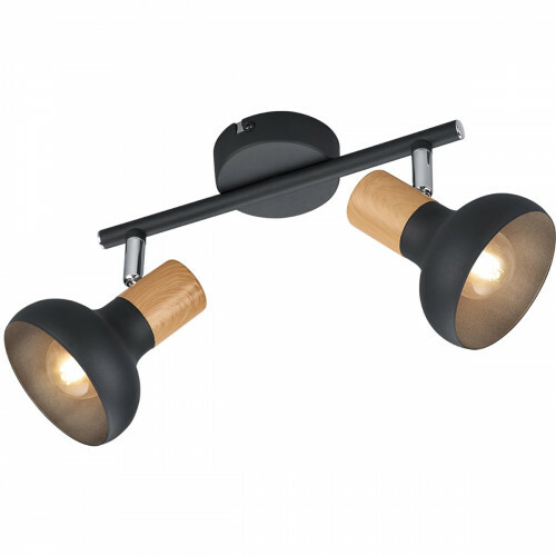 LED Plafondspot - Trion Livori - E14 Fitting - 2-lichts - Rechthoek - Mat Zwart - Metaal