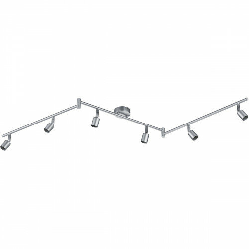 LED Plafondspot - Trion Pamo - GU10 Fitting - 6-lichts - Rechthoek - Mat Titaan - Aluminium