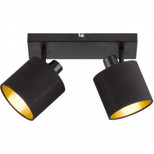 LED Plafondspot - Plafondverlichting - Trion Torry - E14 Fitting - 2-lichts - Rechthoek - Mat Zwart - Aluminium