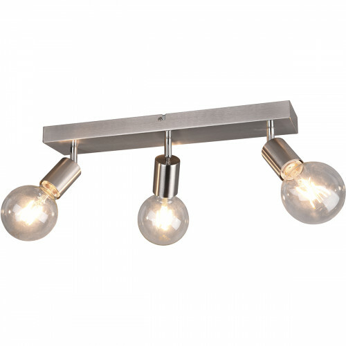 LED Plafondspot - Trion Zuncka - E27 Fitting - 3-lichts - Rechthoek Mat Nikkel - Aluminium | BES LED