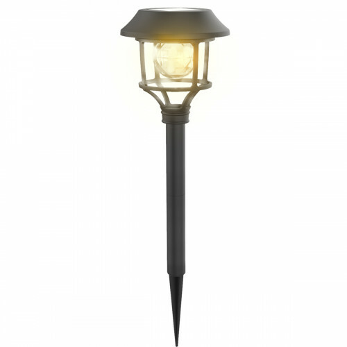 LED Priklamp met Zonne-energie - 4 Stuks - Aigi Haki - 0.08W - Warm Wit 3000K - Mat Zwart - Kunststof